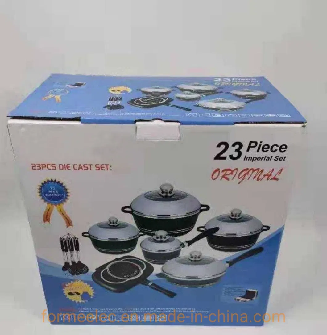 12PCS Cookware Set Fry Pan Casserole Set Aluminum Die-Cast Kitchenware Granite Stewpot