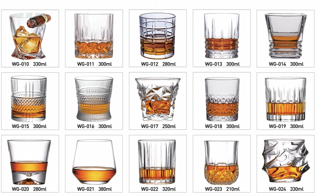 Wholesale 10oz 300ml Old Fashioned Crystal Drinking Tasting Shot Tumbler Glassware Cup Barware Round Rock Whiskey Glass for Whisky Cocktail Liquor Wine Beer