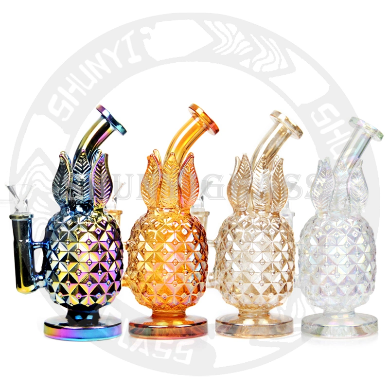 Cool Rainbow Design Pineapple Fruit Shining with Inline Diffuse Perc Hookah Glass Smoking Water Pipe