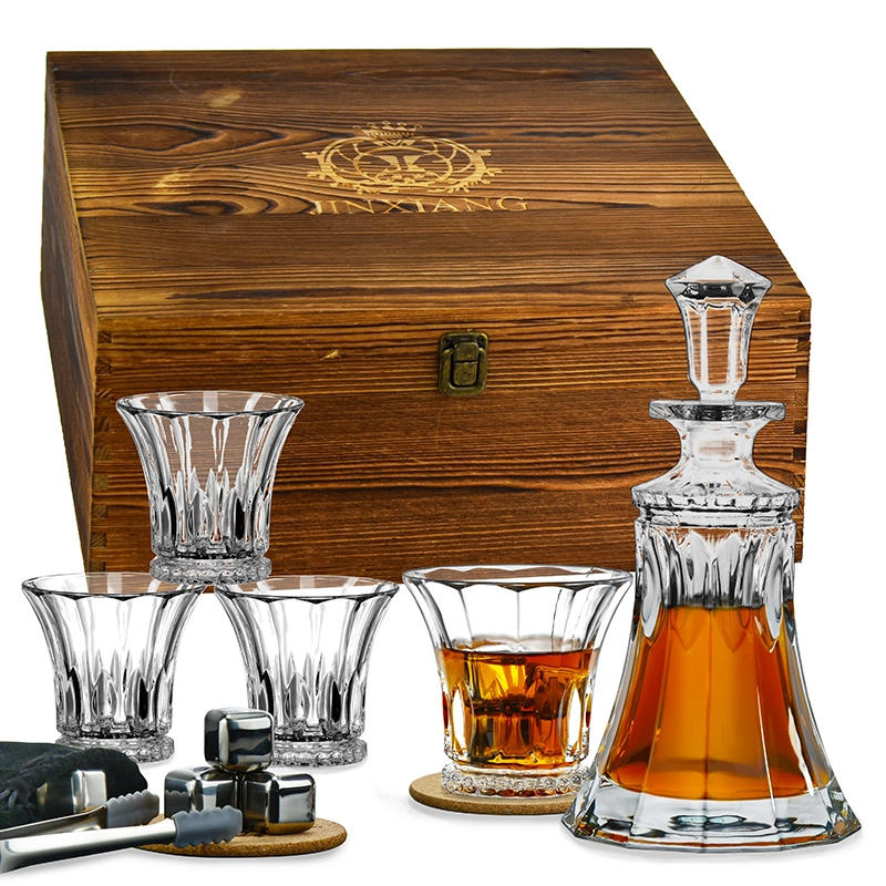 2023 The Best Choice OEM Whiskey Decanter Set in Handmade Pine Box