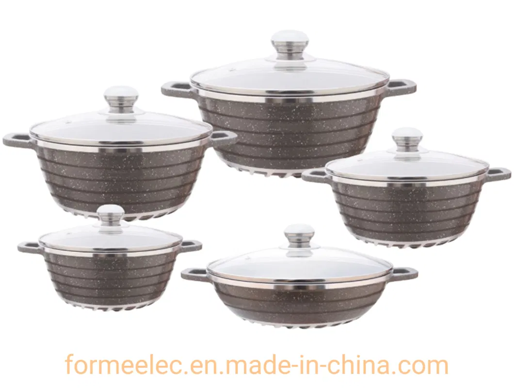 23PCS Cookware Set Ceramic Coating Aluminum Casserole Set Granite Set Casserole Stewpot